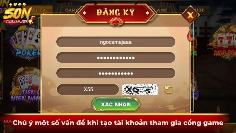 Chú ý một số vấn đề khi tạo tài khoản tham gia cổng game
